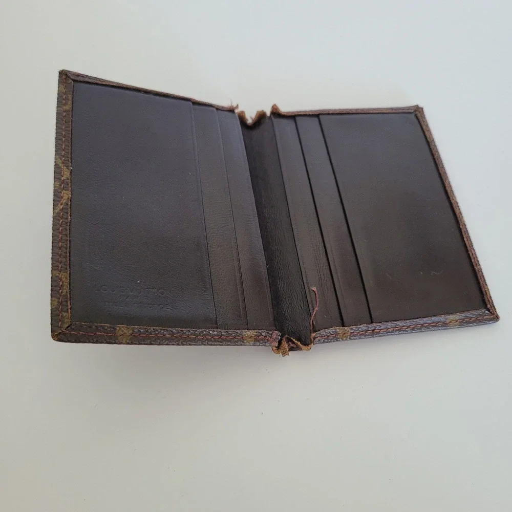 Louis Vuitton Vintage Monogram Bifold Wallet Brown Canvas Made in France 841